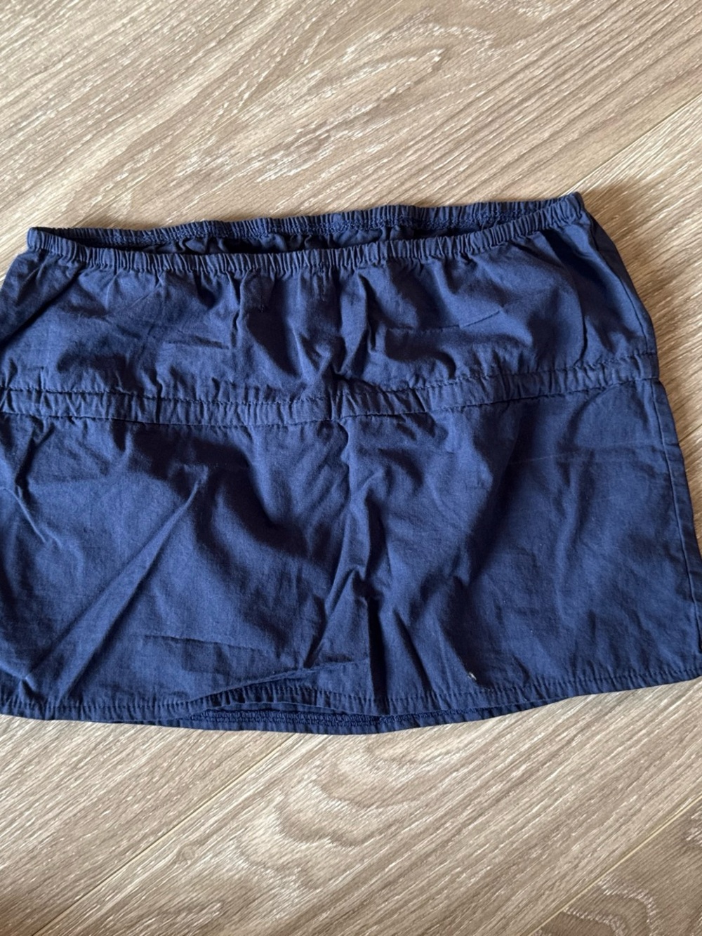 Edikted Navy Strapless Crop Top with Gathered Tie - Picture 3 of 4